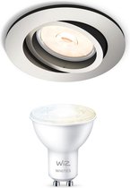 Philips Donegal Inbouwspot met WiZ GU10 Lamp - Warm-Wit tot Koel-Wit Licht - LED - Dimbaar - Spotjes Inbouw - 1 Lichtpunt - Chroom