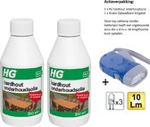 HG hardhout onderhoudsolie - 2 stuks + Knijpkat/Zaklamp