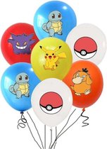 Pokémon Ballonnen - 4 verschillende Pokémons - 2 Poké balls - Set van 6