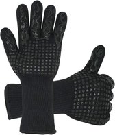 Hittebestendige Oven handschoenen - BBQ - Dubbel gevoerd - Extra groot voor betere bescherming - 2 Stuks - Zwart