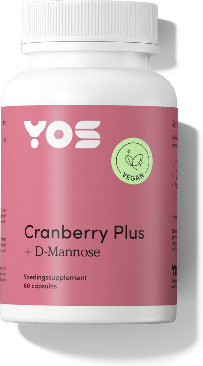 YOS Cranberry - Hoog Gedoseerde Cranberry capsules met D-Mannose en Vitamine C - 60 Premium Capsules/Tabletten