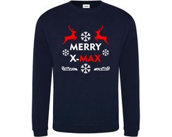 Kersttrui Merry X-MAX | race supporter fan shirt | Formule 1 fan kleding | Max Verstappen / Red Bull racing supporter | christmas kerstmis kerst trui sweater | racing souvenir | maat M