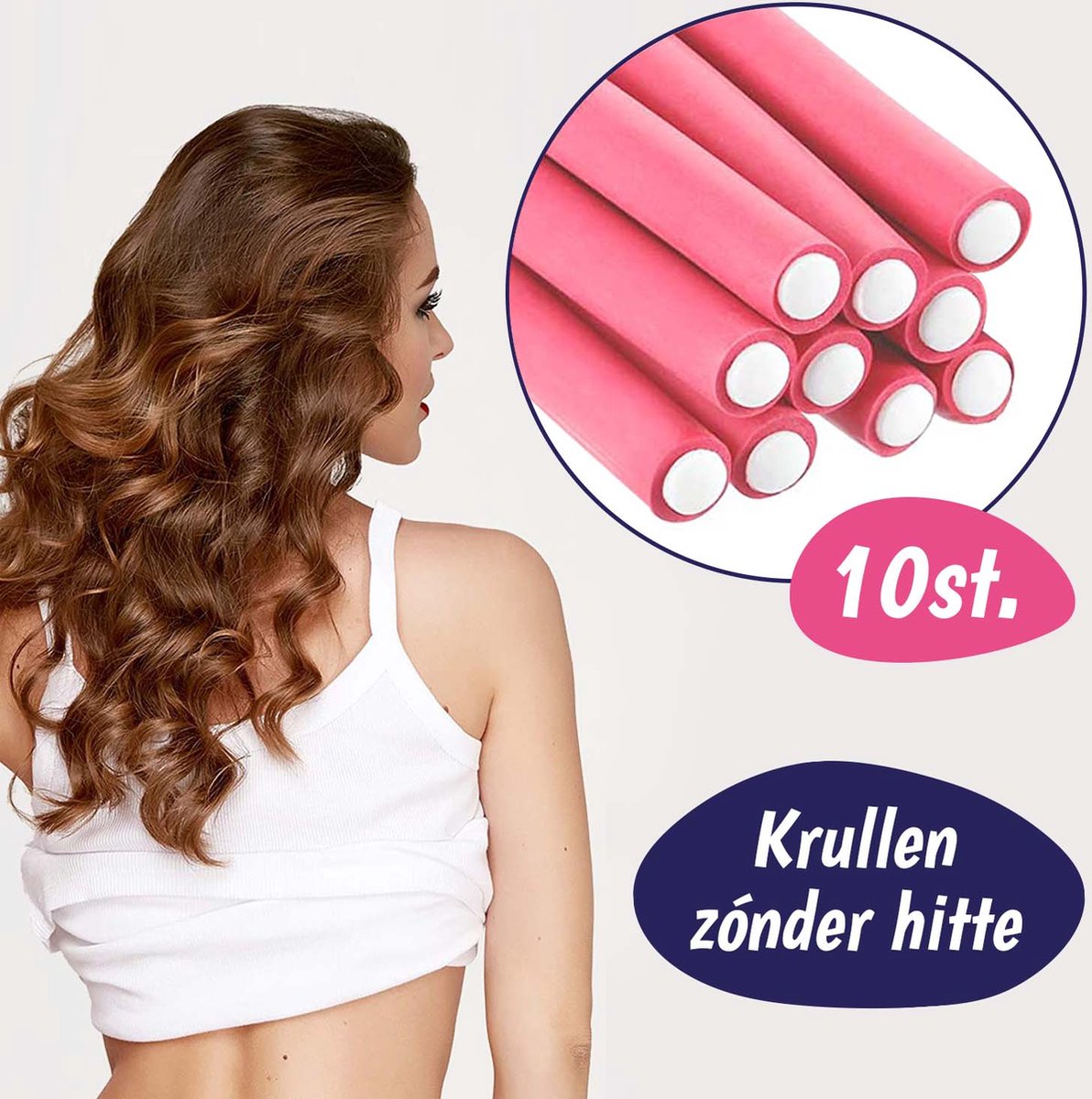 Haarrollers - 10 Stuks - Krulset - Heatless Curls - Krulspelden - Merkloos