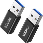 Sounix USB C naar USB A Adapter Converter - 5Gbps - USB A 3.1 Male Naar Type C Female - Zwart - 2 Stuks