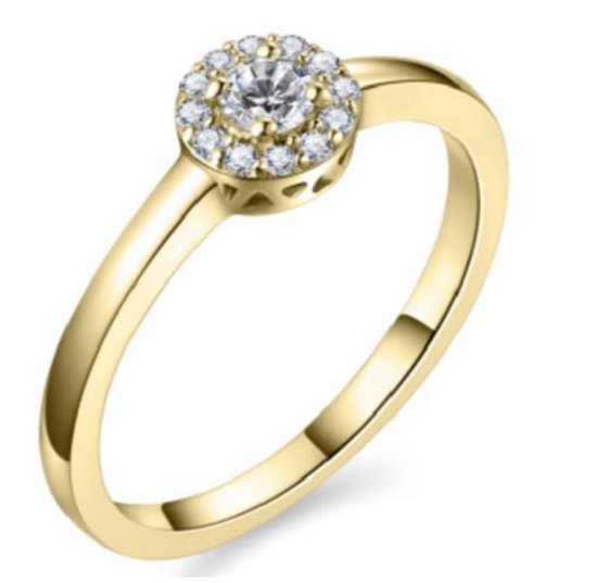 Schitterende 14K Gouden Ring met Diamanten