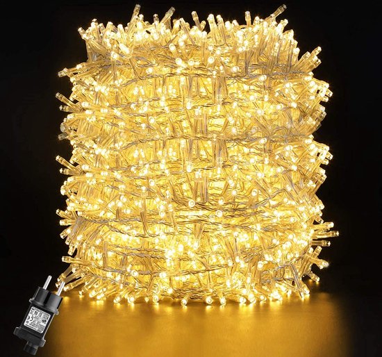 CONTNEW Kerstverlichting met ring, 400 leds, lichtketting voor buiten, kerstboomverlichting, 16