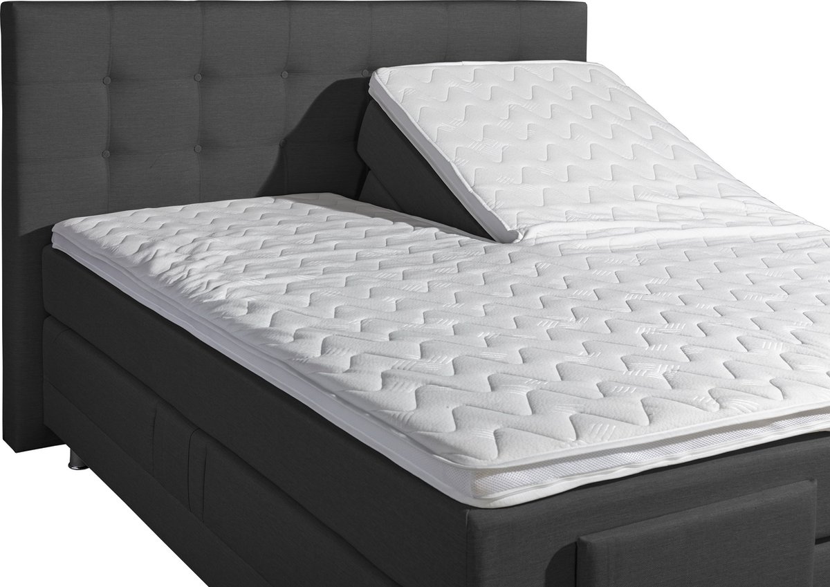 Anno 1588 Elektrische Boxspring LUXA - Pocketvering - Luxe Topper - Antraciet - 160x200 cm - Inclusief Montage + Dekbed en Kussens thumbnail 3