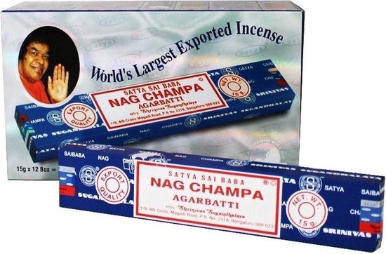 Wierook / geurstokjes Nag Champa - 12 pakjes - Nag champa