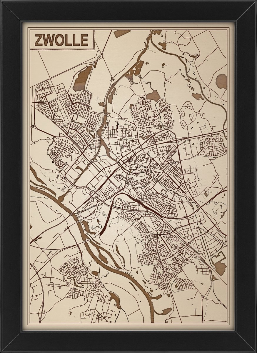 Decoratief Beeld - Houten Van Zwolle - Hout - Bekroned - Bruin - 21 X 30 Cm