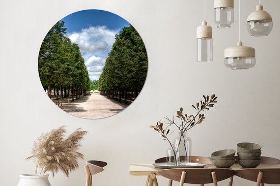 Le jardin du Louvre aux beaux arbres verts Cercle mural aluminium ⌀ 140 cm
