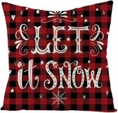 Kussenhoes - Let It Snow - Kerstdecoratie - Kerstkussen - 45x45cm