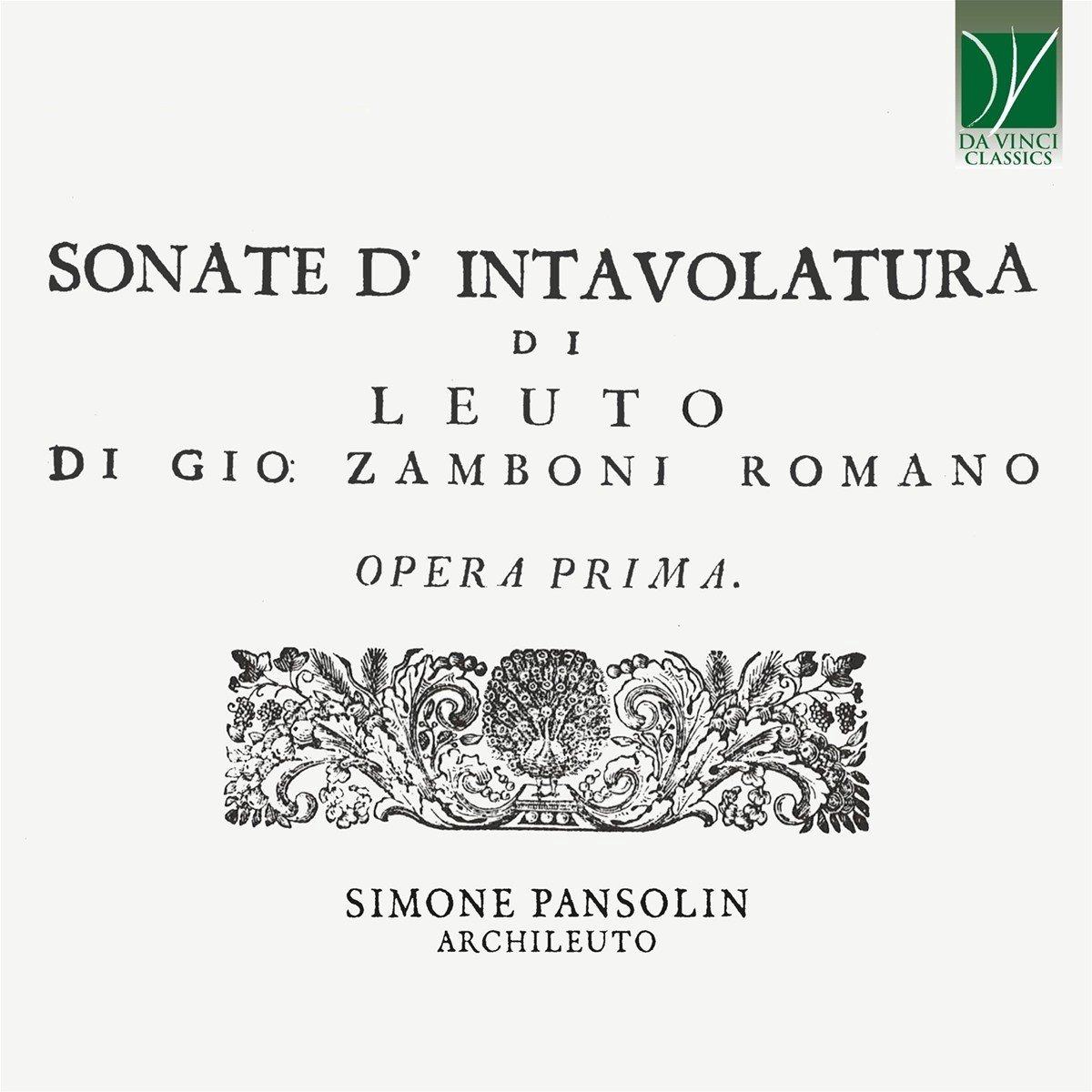 Simone Pansolin - Zamboni: Sonate D'intavolutare Di Leuto, Opera (1718) (CD)