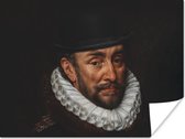 Poster Willem van Oranje - Adriaen Thomasz - Hoed - 80x60 cm