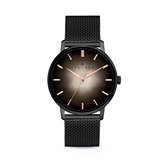 Kaliber 7KW 00009 Stalen Horloge met Mesh Band - Ø40 mm - Zwart / Rosékleurig