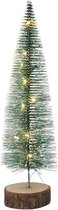Mini Kerstboom op Voet met LED Lichtjes - 25 cm - Groen - Kerstversiering binnen