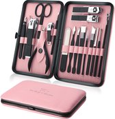 Keiby Citom -  18-delig Professionele Manicureset -  Nagelknipperset -  Pedicure set - Verzorgingsgereedschap - RVS - Inclusief etui                   -roestvrij staal verzorgingsgereedschap 