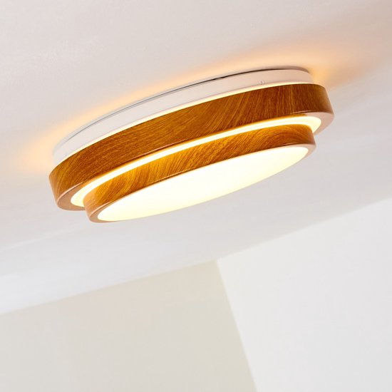 Belanian.nl - Beau plafonnier moderne LED blanc, bois clair, 1 lampe,Vintagea beau plafonnier LED blanc, bois clair, 1 lampe pour salle de bain, couloir, cuisine, chambre, salon