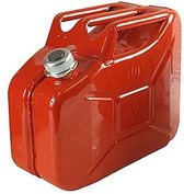 Jerrycan metaal 10L - Anti roest - Rood - Voor elke brandstof