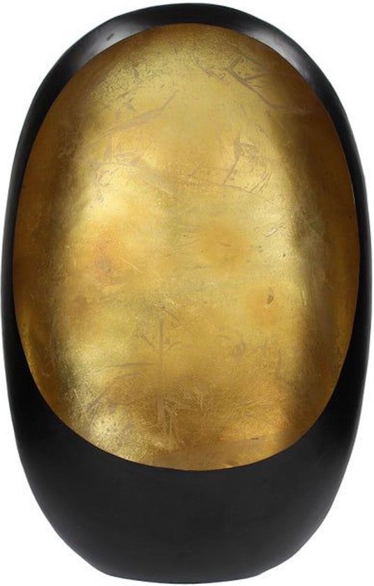Oneiro's  Luxe Waxinelichthouder  FILIP Iron Black - ø 37x20x60cm - kaarsenhouders - kaarsenhouder - waxinehouder - decoratie – woonaccessoires – theelichthouder – zwart – goud – zilver