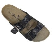 Blue Motion dames slippers model 4 donkerbruin met motief, maat 38