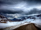 Slingerweg in Sneeuwlandschap op IJsland - Lastige Puzzel 500 stukjes |IJsland - Landschap - Fons Kern