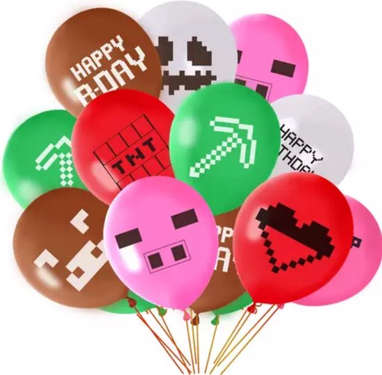 Minecraft ballonnen - Set van 24