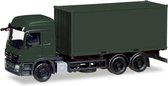 Herpa MiniKit Militär: Mercedes-Benz Actros L Wechselkoffer-LKW mit Container, bronzegrün "Bundeswehr"