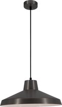 Industriële hanglamp dekselvorm gunmetal/wit Ø40