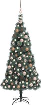 Huis en Tuin Depot Kunstkerstboom Met Led'S En Kerstballen 120 Cm Pvc En Pe Groen