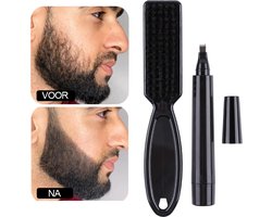 Professionele Baard Pen zwart (+ BORSTEL) Baardstift - Baardvuller - Baardpen - Baardgroei