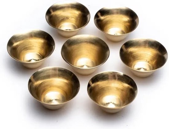 Offerschaaltjes Goudkleurig - Set van 7 stuks - 5 cm - Messing — afbeelding 3