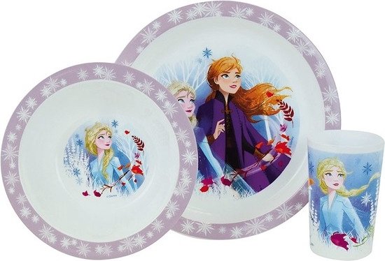 2 x Ensemble petit-déjeuner Disney La Reine des Frozen 2  assiette/assiette... | bol