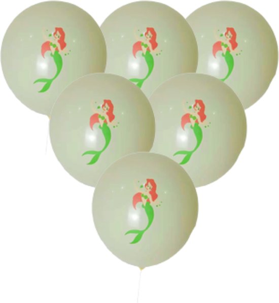 Zeemeermin - Ballonnen - kinderfeestje - Set van 6 - partijtje - feest - versiering