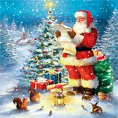 Kaart - Kerst - Tracks - Kerstman met lijst - XPS089A