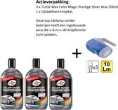 Turtle Wax - TW 52710 Color Magic Silver 500ml - 3 Stuks - + Zaklamp/Knijpkat