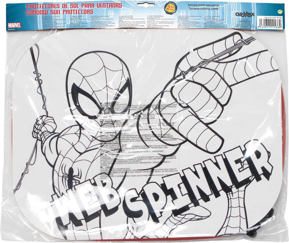 Marvel Spider Man Sonnenschirm Für Auto 34 X 45 Cm Mehrfarbig