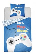 Dekbedovertrek Gamer-Eat Play Sleep - Eenpersoons - 140 x 200 cm - Katoen.