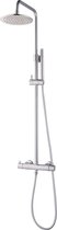RB Sanitair - Opbouw Regendoucheset 30 cm met thermostaatkraan volledig messing Gufa