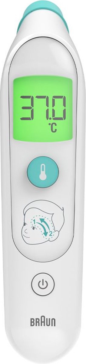 Braun BST200WE Thermometer met remote sensing Wit Voorhoofd Knoppen