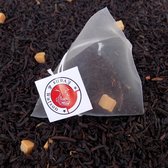 English Caramel - Zwarte thee met Karamelsmaak - 15 Piramide Theezakjes Karamel thee - Natuurvriendelijke Piramide Theezakjes in Kraftverpakking - by Evans & Watson