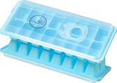 JGR - 4 stuks Ijsblokjes/ijsklontjes vormen met deksel - 16 ijsblokjes - Ijsblokjes makers - Blauw