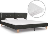Bed Met Matras Jute Donkergrijs 90X200 Cm
