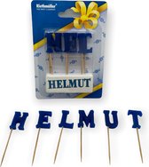 Namen Kaarsjes - Letter Kaars - Kaarsje Met Je Naam - HELMUT - Blauw - Verjaardag Kaarsje Naam HELMUT