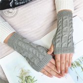 Vingerloze handschoen - Gebreide handschoen - Grijs - Polswarmer - Handschoenen - Winter