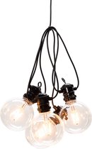 Konstsmide Sweden ® 2393-800 - Snoerverlichting - Premium 10 lamps extra warmwitte Globes met dimbare filament PowerLED - zeer energiezuinig en duurzaam - 450 cm - 24V - 4 traps dimmer - voor