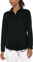 Coolibar - UV-werende Blouse voor dames - Rhodos - Zwart - maat XL