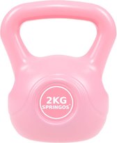 Springos PVC Kettle Bell | Kettlebell | 2 kg | Roze