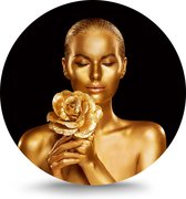 Maison de France - Dibond  Rond - portret in goud - wit dibond / rond - 80 cm
