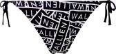 WALLIEN - Dames Bikini Broekje - Black and White Logo Stack - Zwart