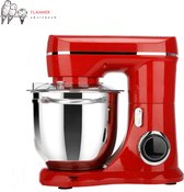 Flanner® Staande keuken mixer en kneder 1500 Watt - Rood - kneedmachine -